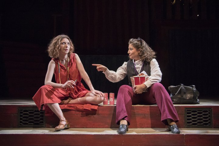 Sabi Perez performs in RADA's production of Stephen Sondheim's Assassins in the Jerwood Vanbrugh Theatre