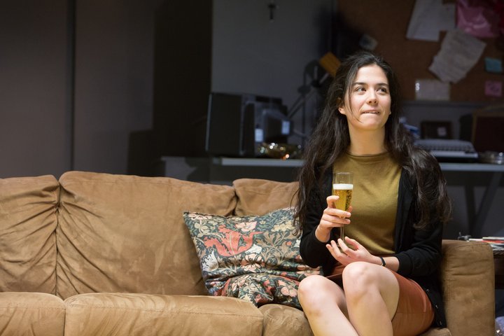 Norah Lopez Holden on stage in a scene from Ghosts