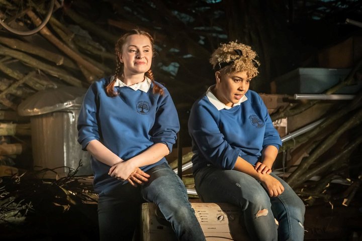 Tanya Vital in a scene with Lauren Waine in Skellig and the Nottingham Playhouse