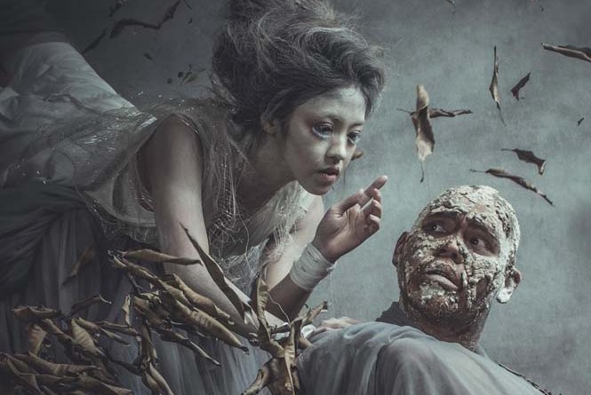 actors in costume as characters from Shakespeare's The Tempest