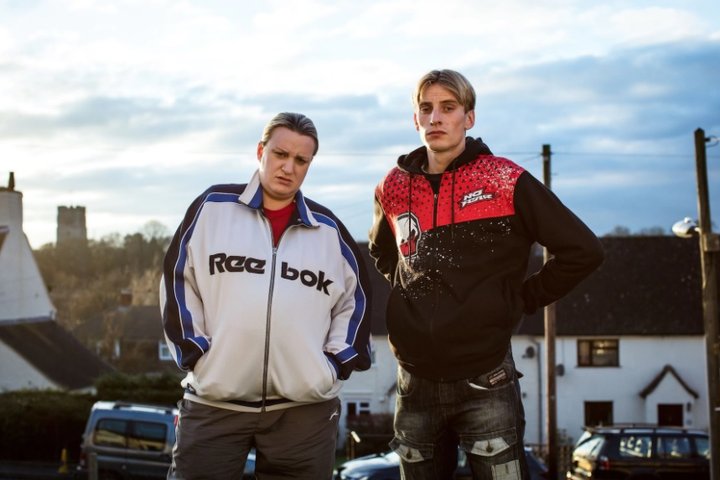 Daisy May and Charlie Cooper in character for their sitcom This Country