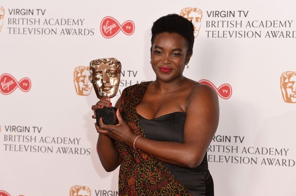 Wunmi Mosaku holds her BAFTA TV Award
