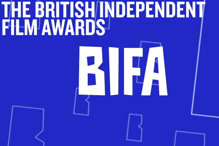 Image of British Independent Film Award logo in bold with the letter 'B' traced in the background.